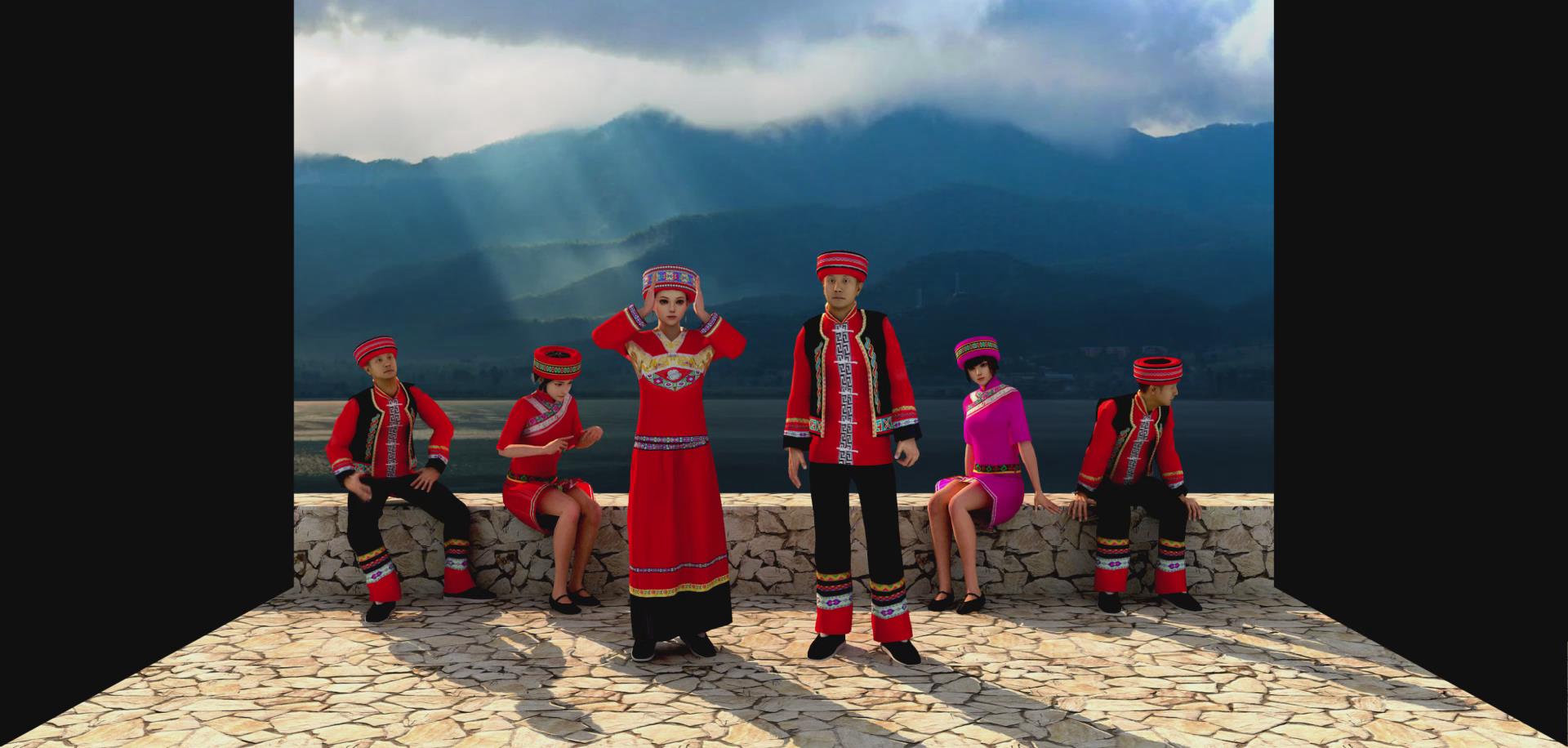 上海大世界彝族民歌折幕投影三維影片